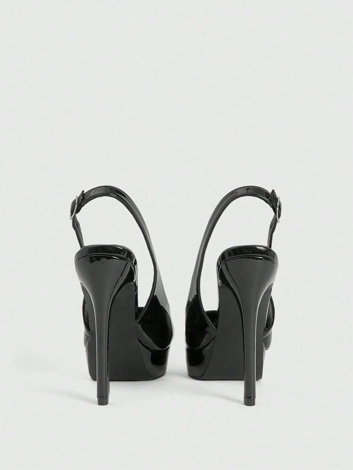 Pantofi cu toc SHEIN, negru