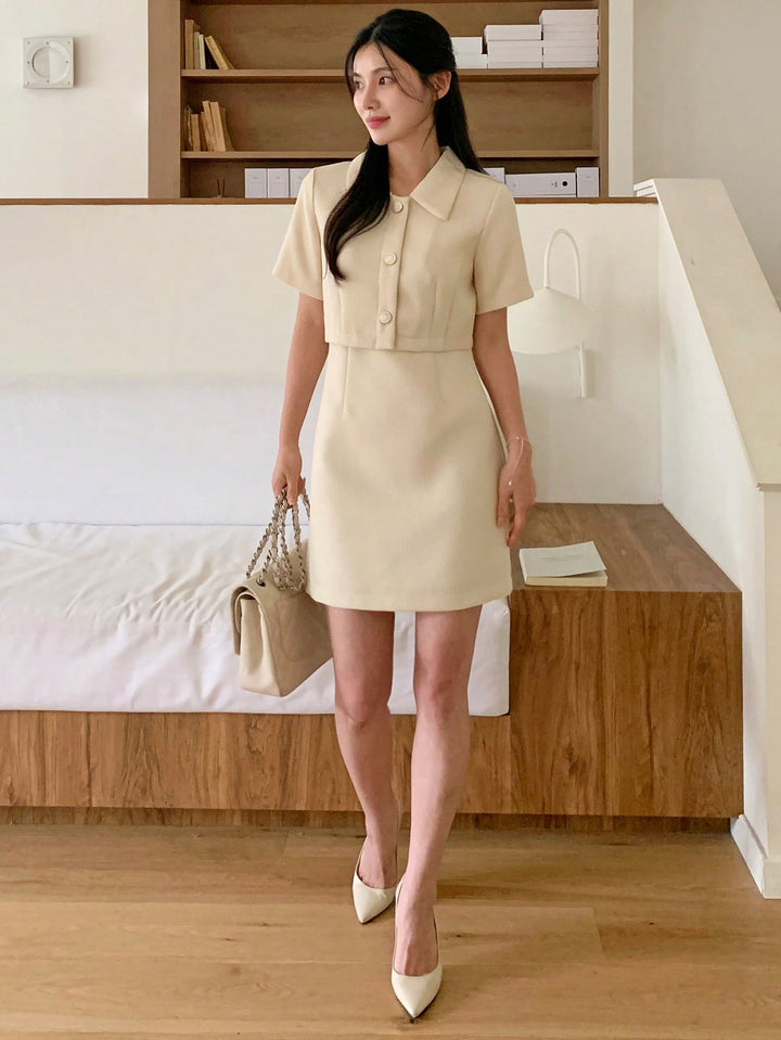 Rochie scurtă SHEIN, bej