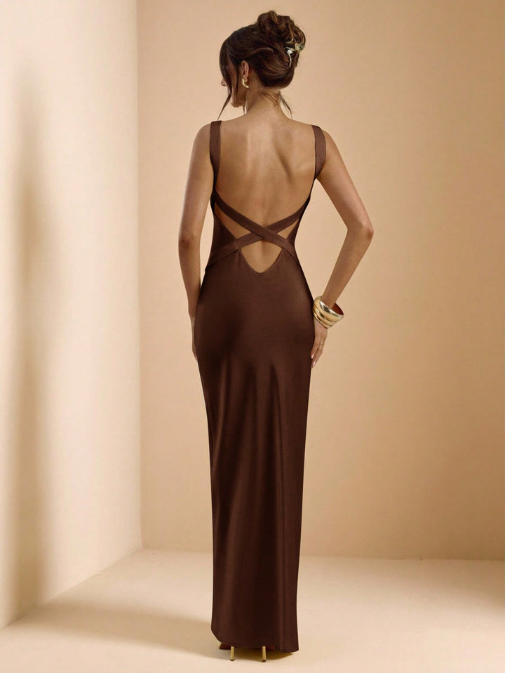 SHEIN maxi ruha, barna