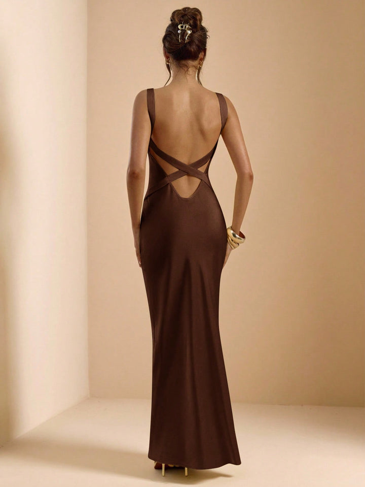 SHEIN maxi ruha, barna
