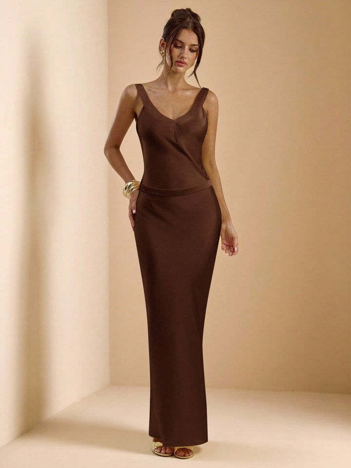 SHEIN maxi ruha, barna