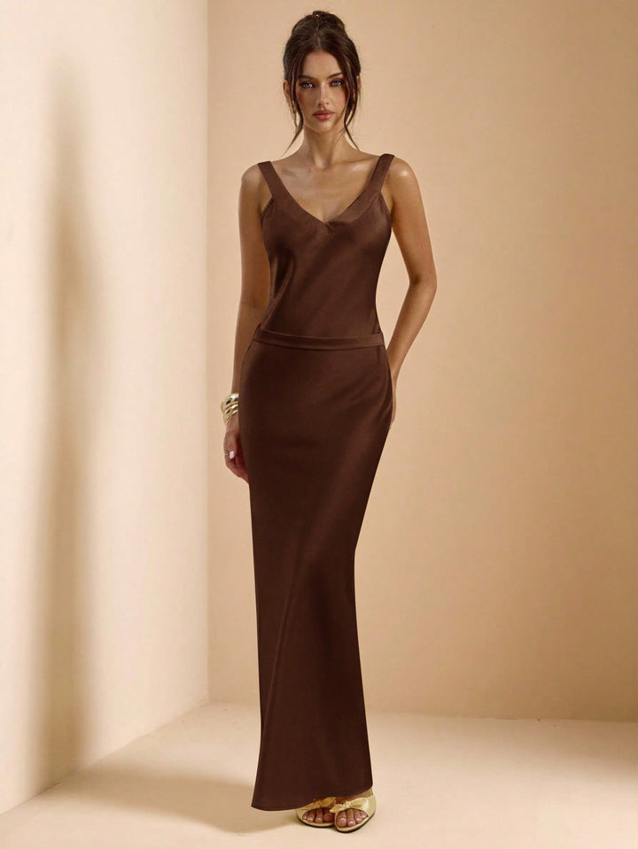 SHEIN maxi ruha, barna