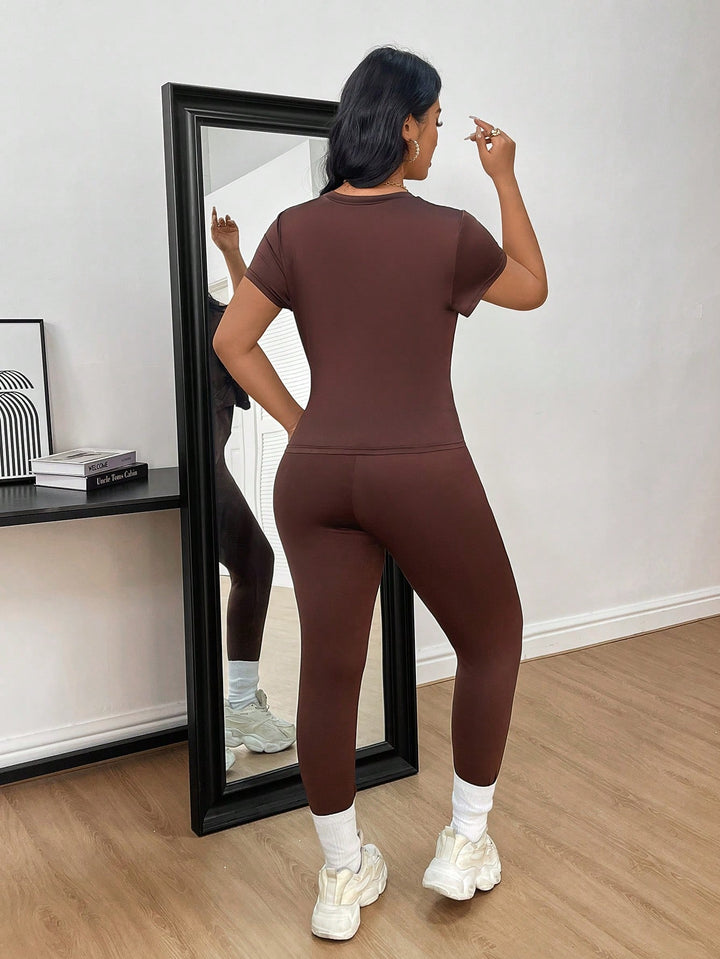 Shein Curve+ jumpsuit, barna
