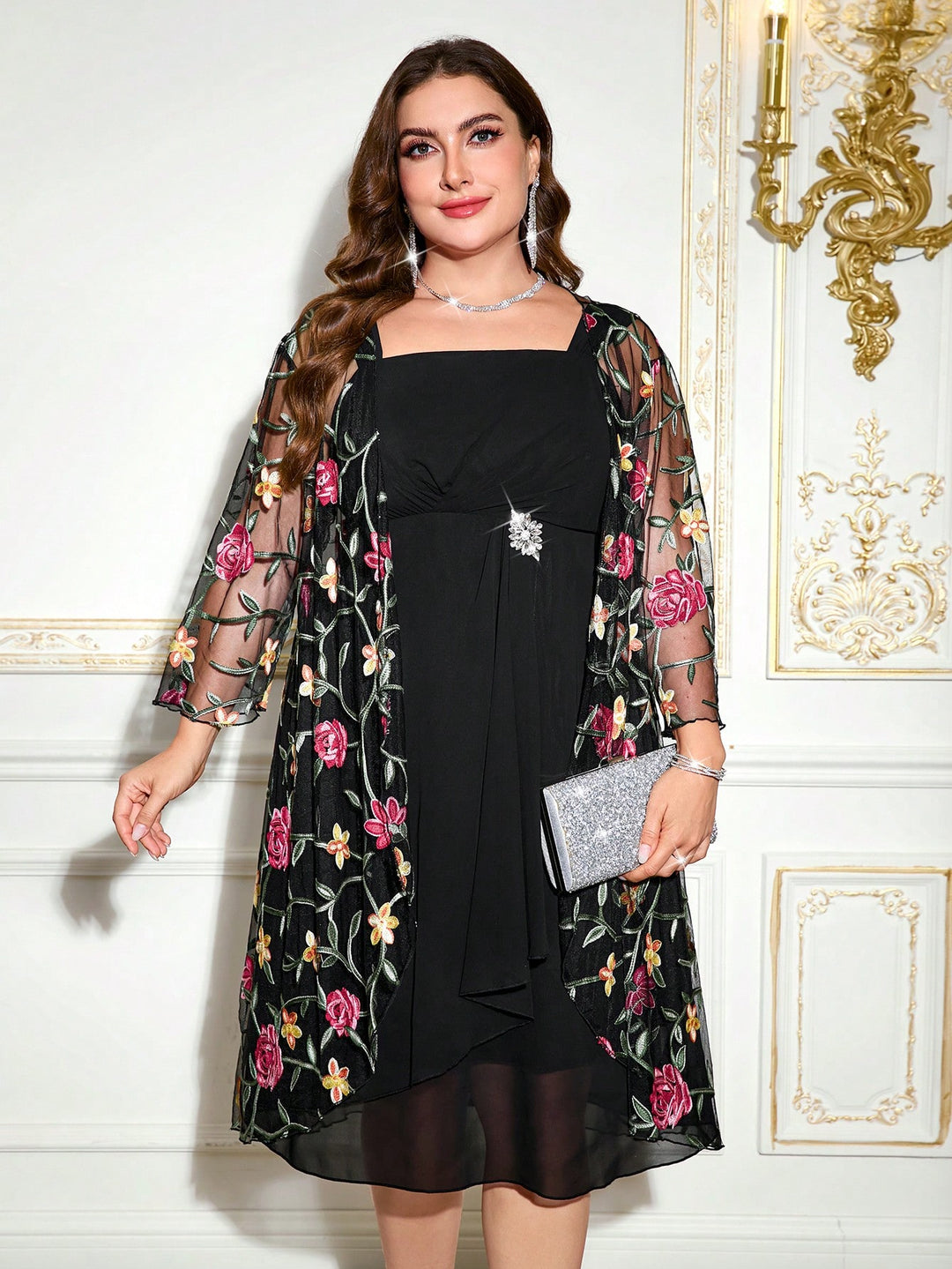 Set rochie și cardigan SHEIN, negru
