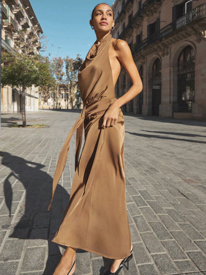 Rochie maxi SHEIN, maro