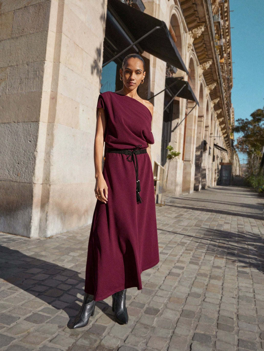 Rochie maxi SHEIN, vișiniu