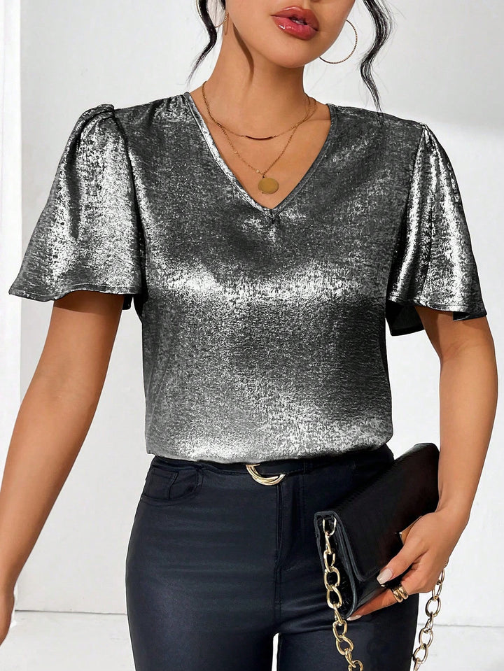 Bluza eleganta SHEIN, argintiu
