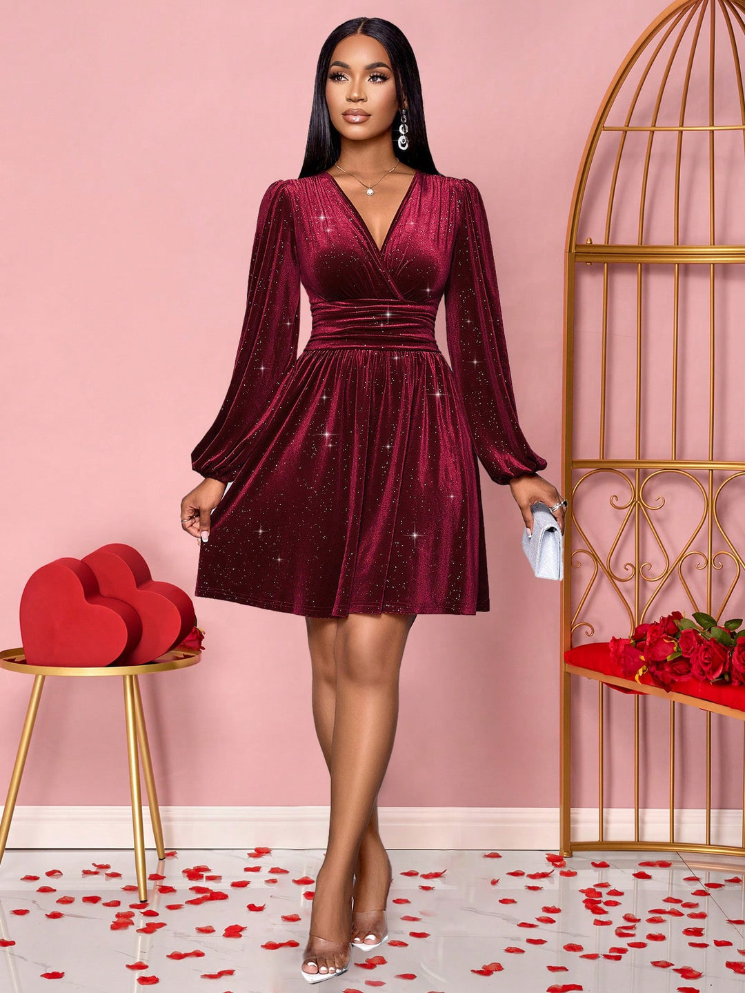 Rochie mini SHEIN, vișiniu
