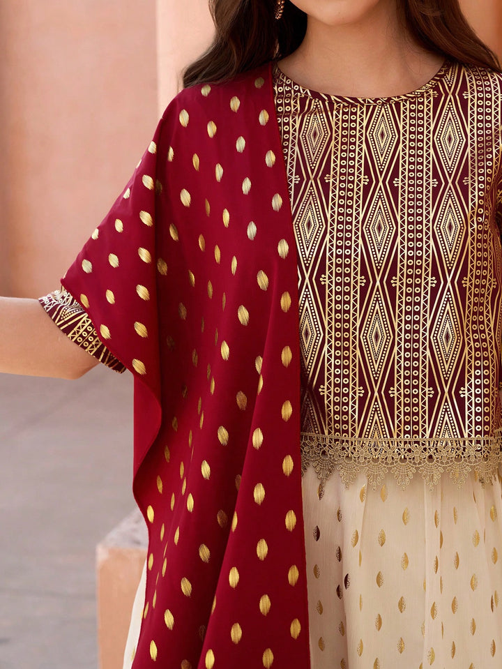 Abaya szett, SHEIN, burgundi
