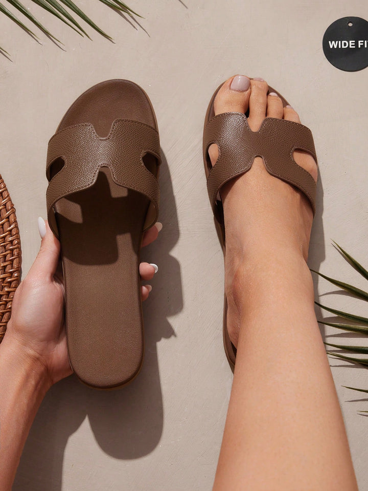 SHEIN szandál, khaki