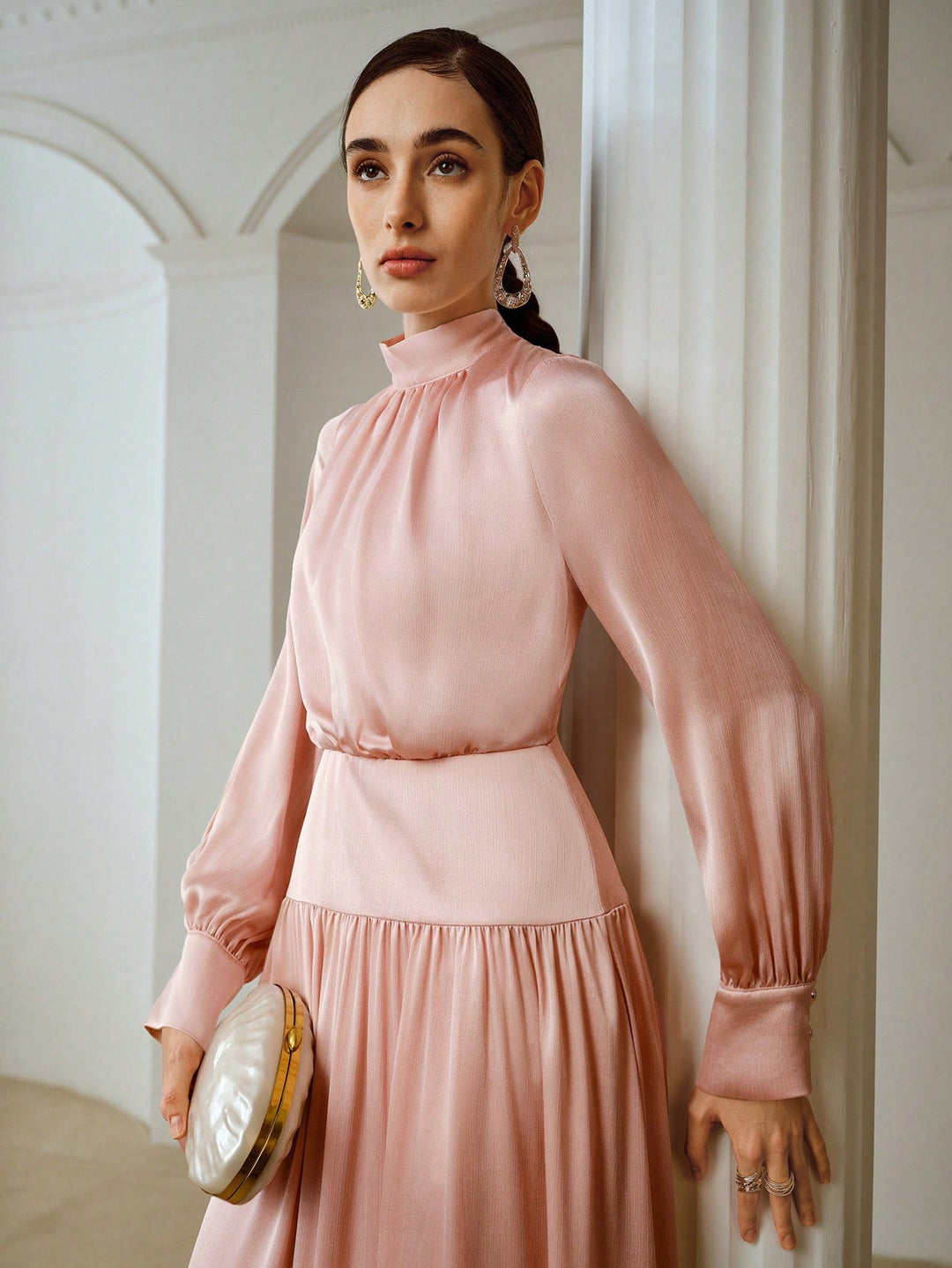 Rochie midi SHEIN, roz