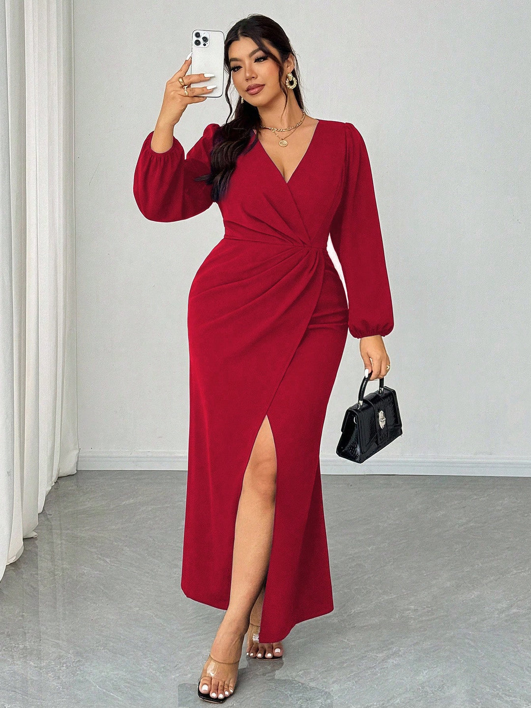 SHEIN maxi ruha, piros