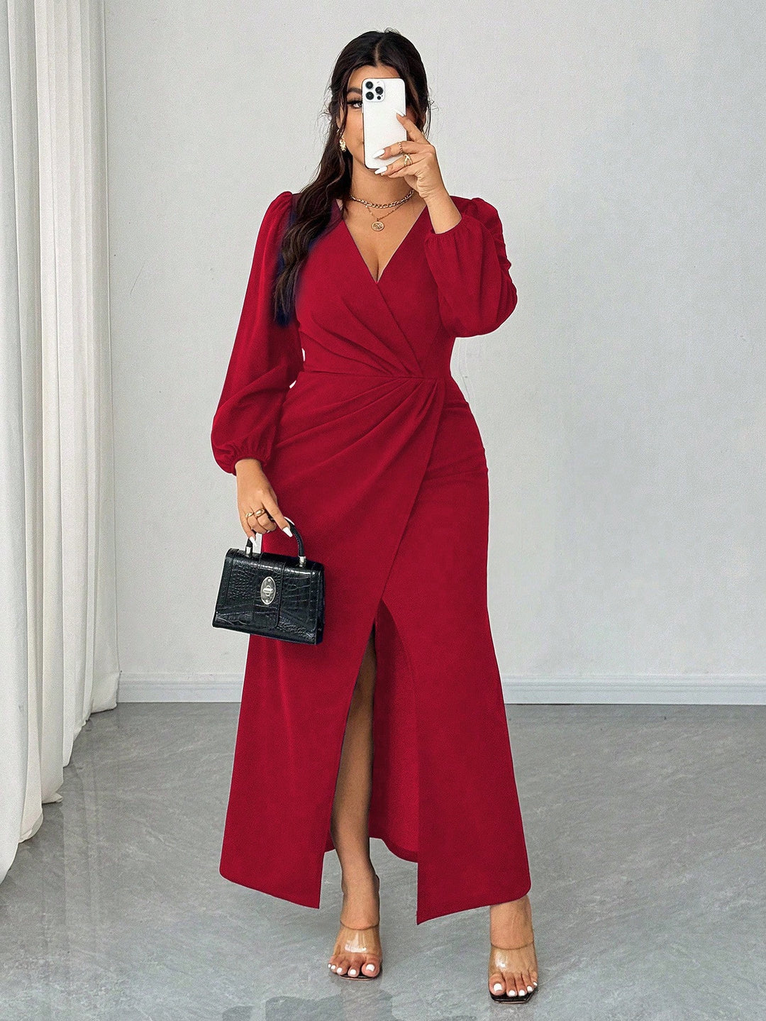 SHEIN maxi ruha, piros
