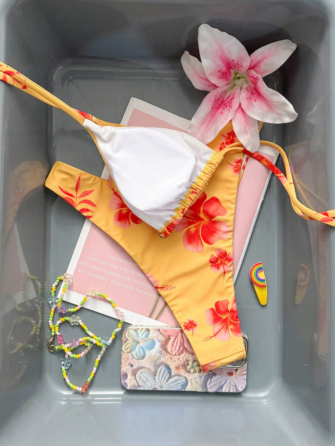 Set bikini SHEIN, portocaliu
