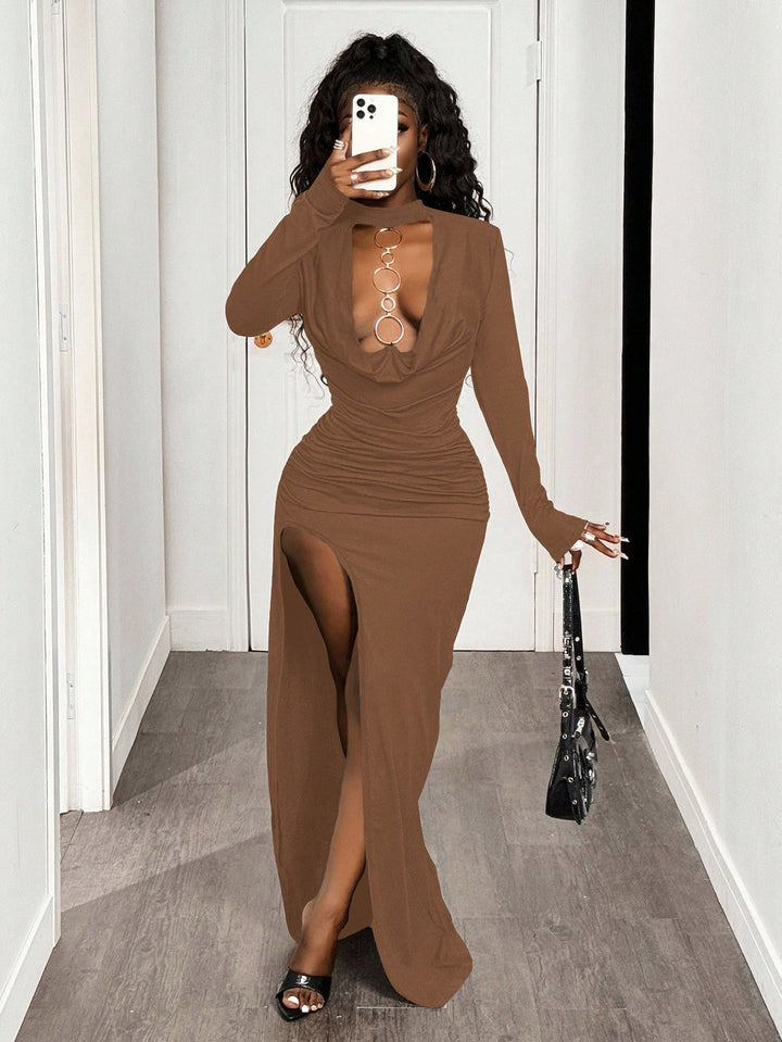 SHEIN Maxi ruha, barna