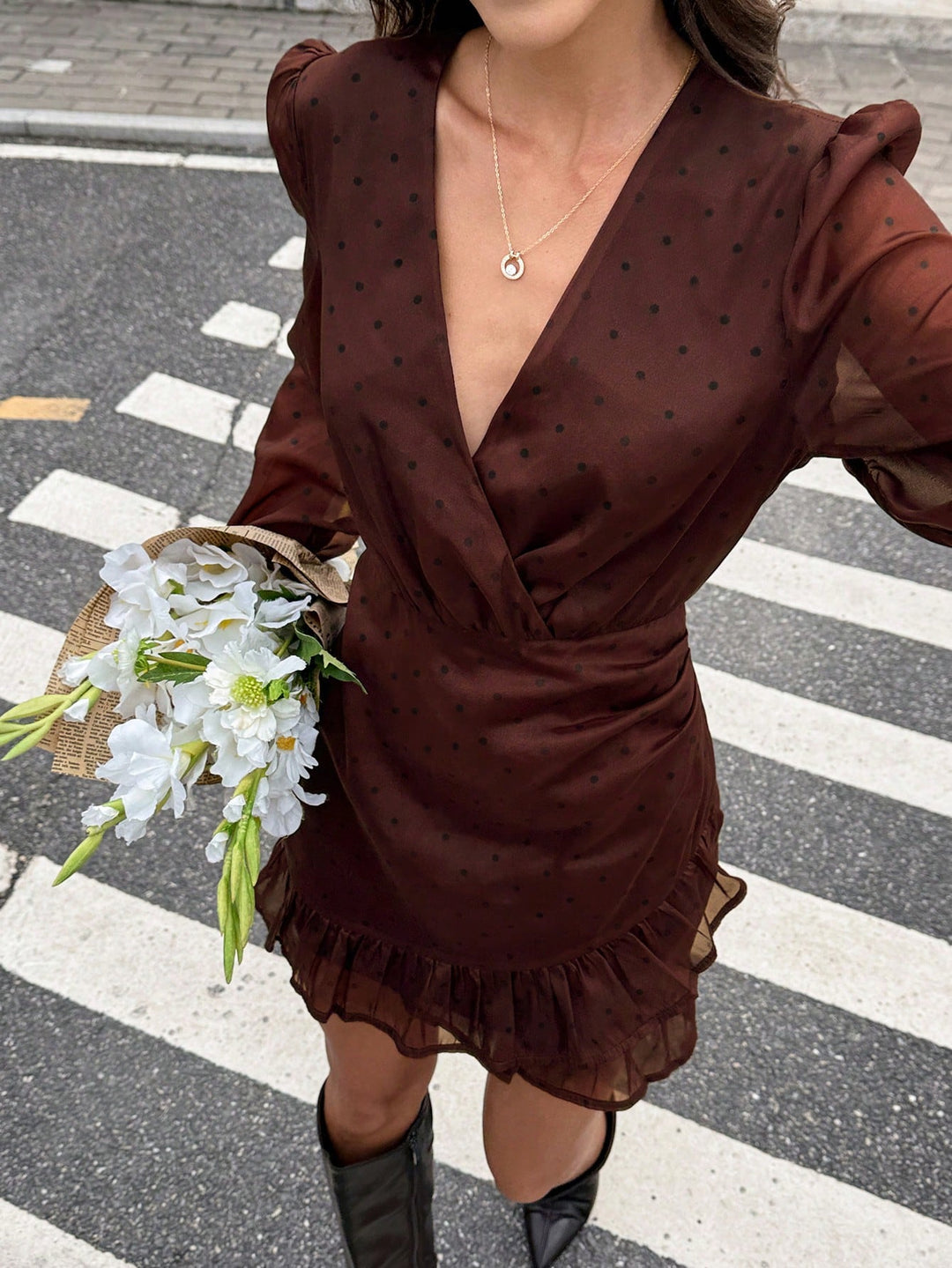 Rochie mini SHEIN, maro