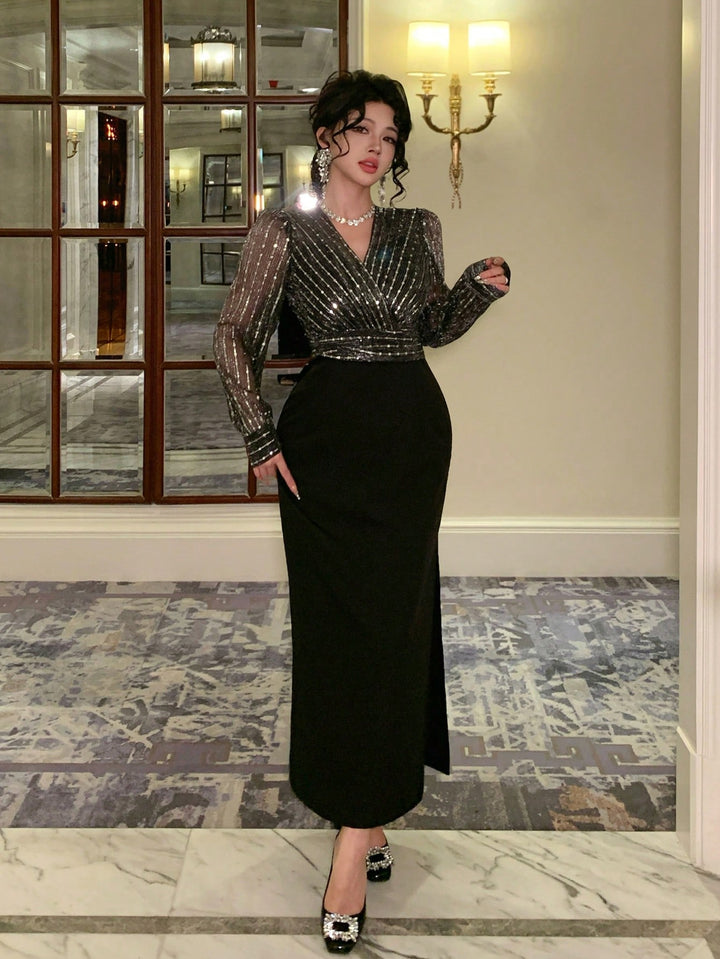 SHEIN maxi ruha, fekete