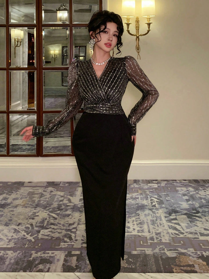 SHEIN maxi ruha, fekete