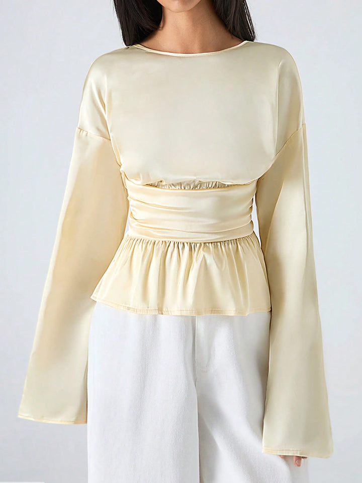 Bluza satinată SHEIN, galben