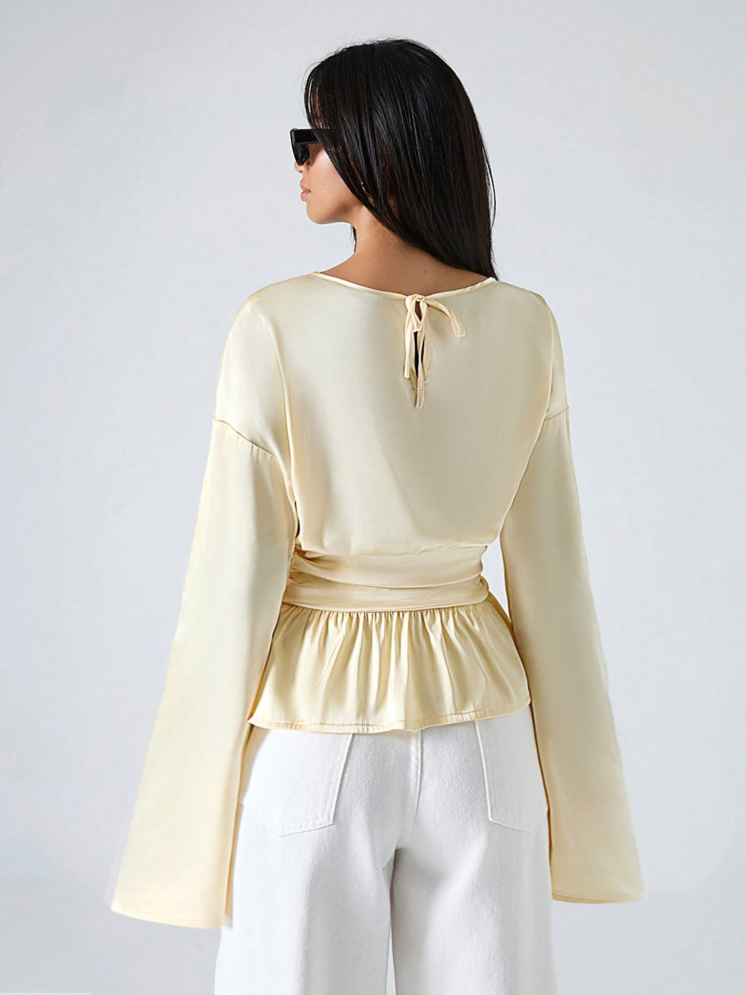 Bluza satinată SHEIN, galben
