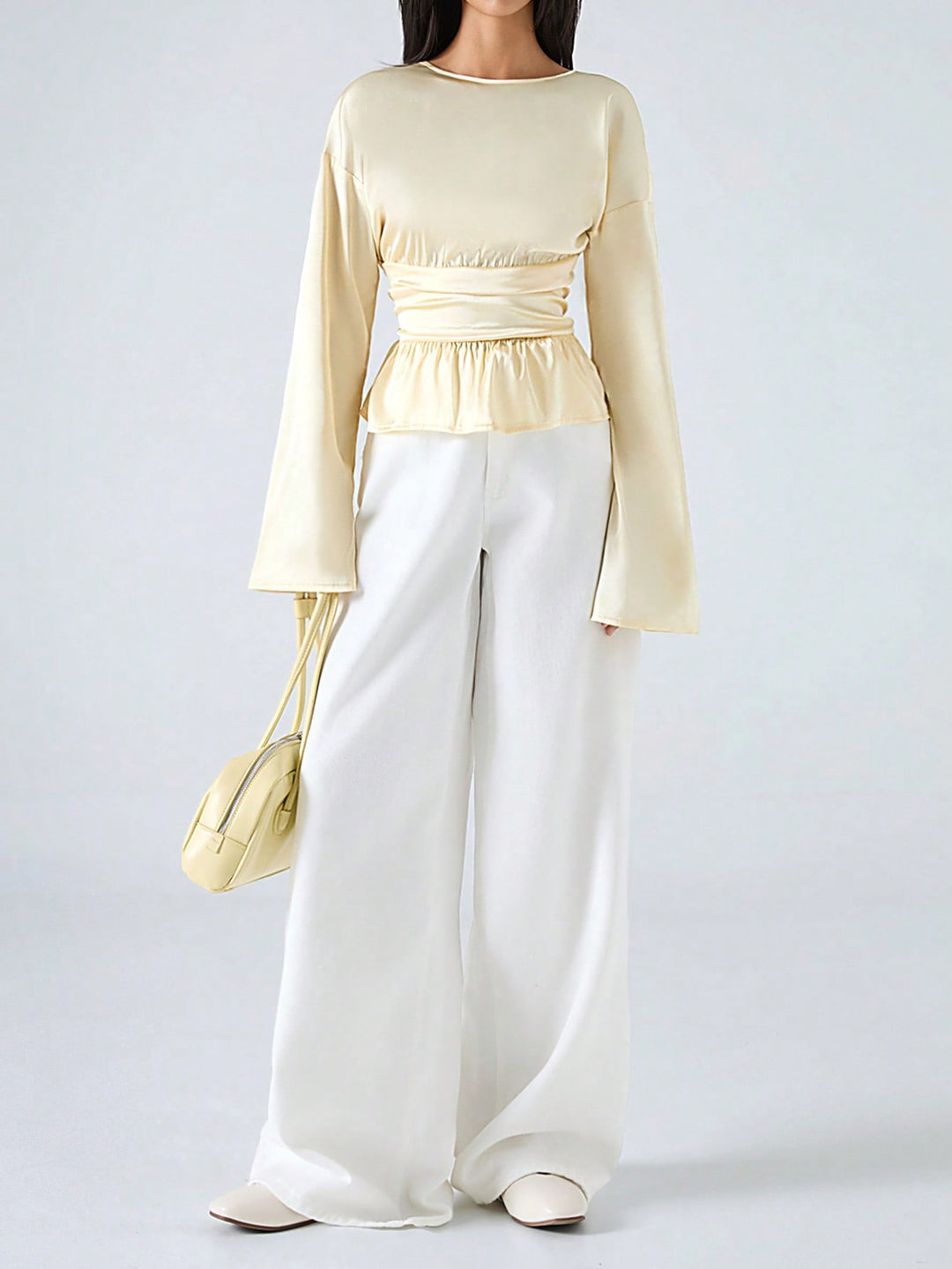 Bluza satinată SHEIN, galben