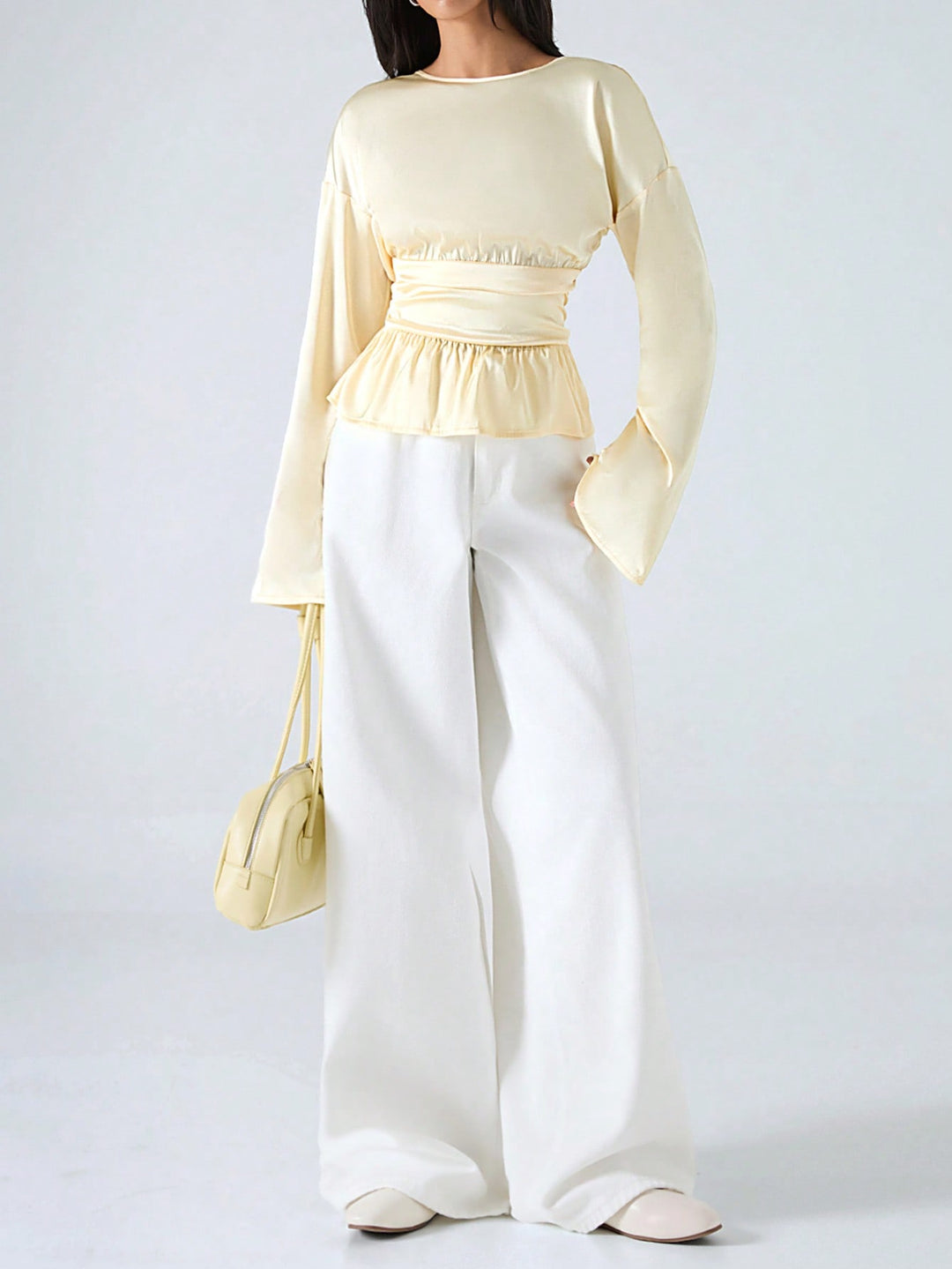 Bluza satinată SHEIN, galben