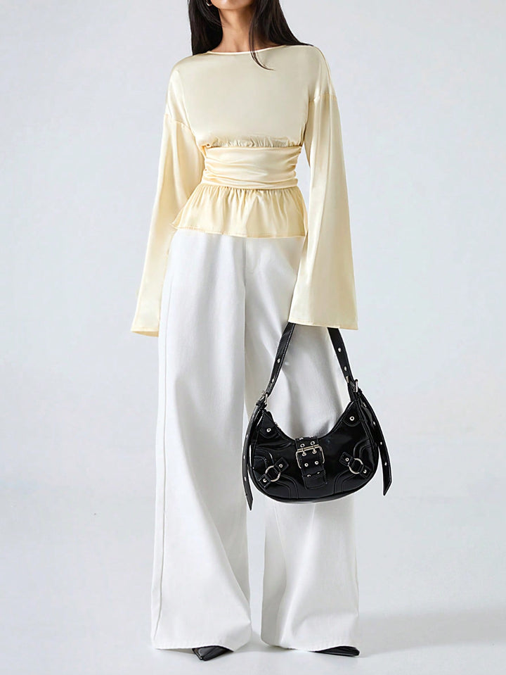 Bluza satinată SHEIN, galben