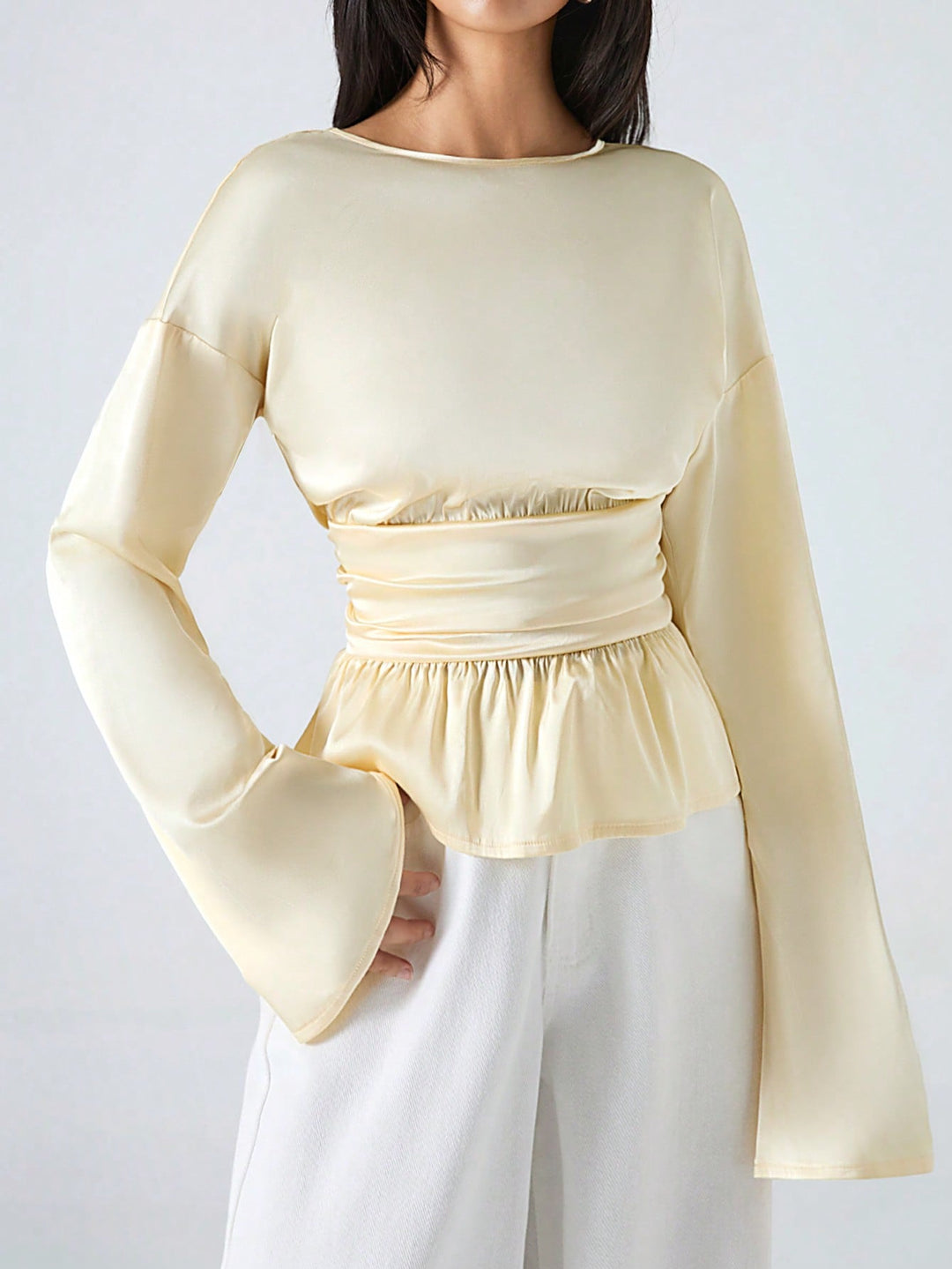 Bluza satinată SHEIN, galben