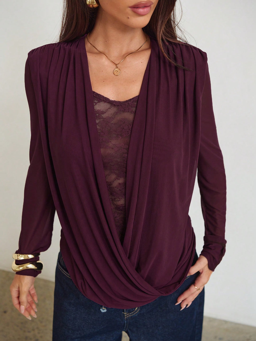 Tricou SHEIN, vișiniu