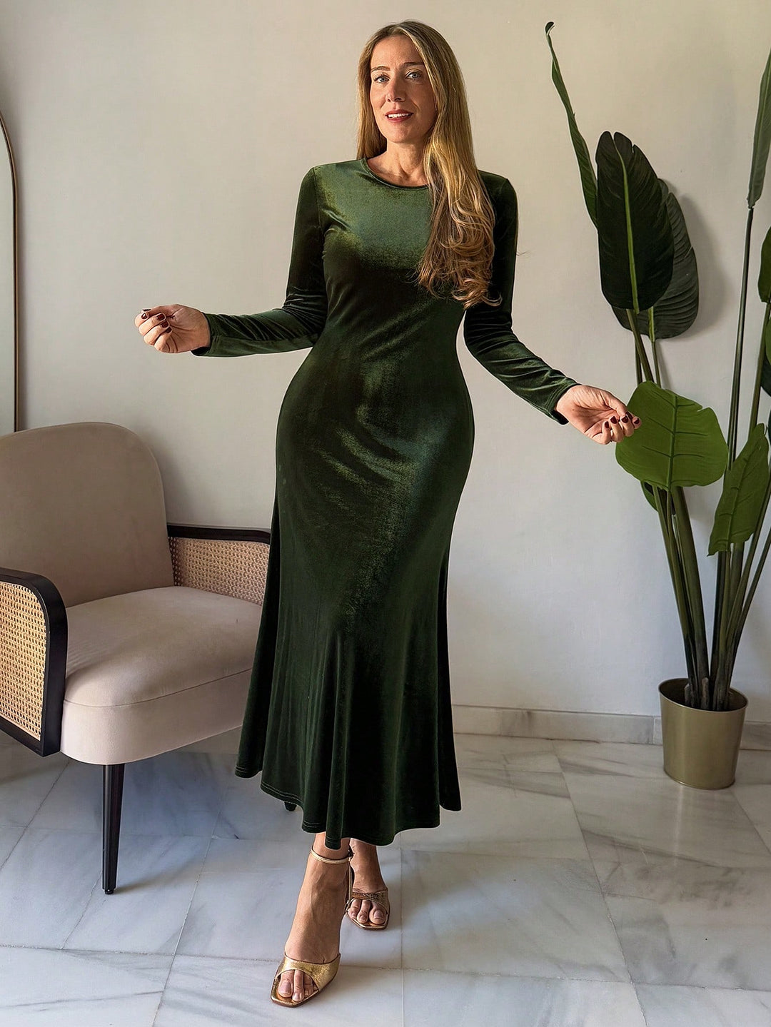 Rochie maxi SHEIN, verde