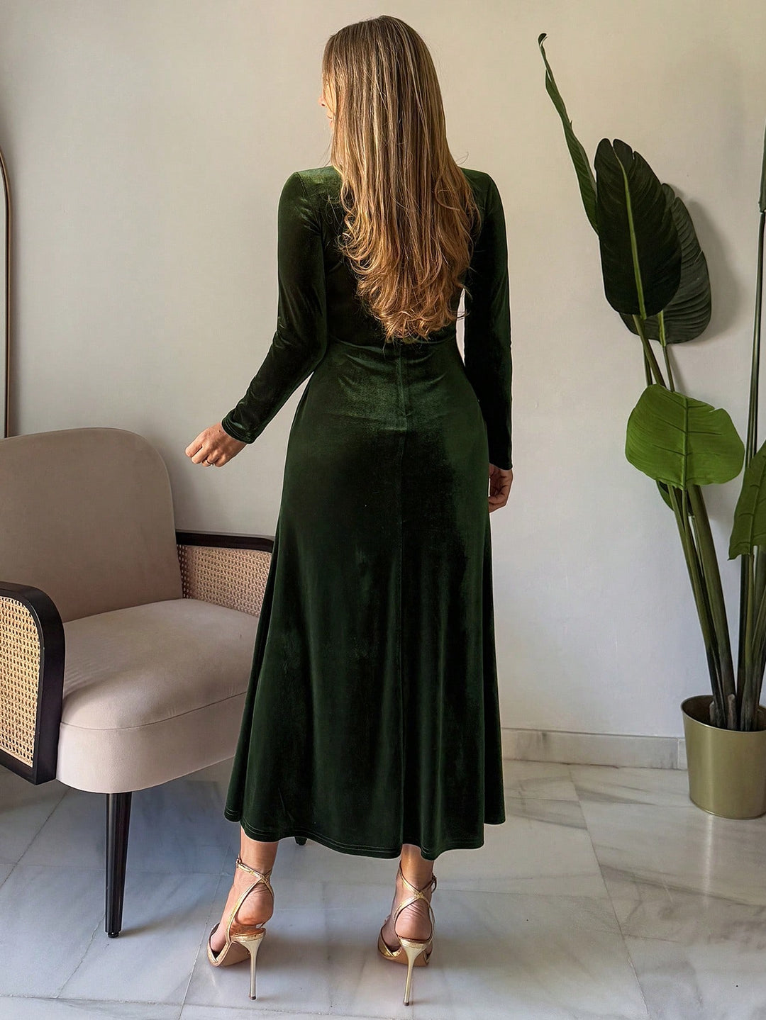 Rochie maxi SHEIN, verde