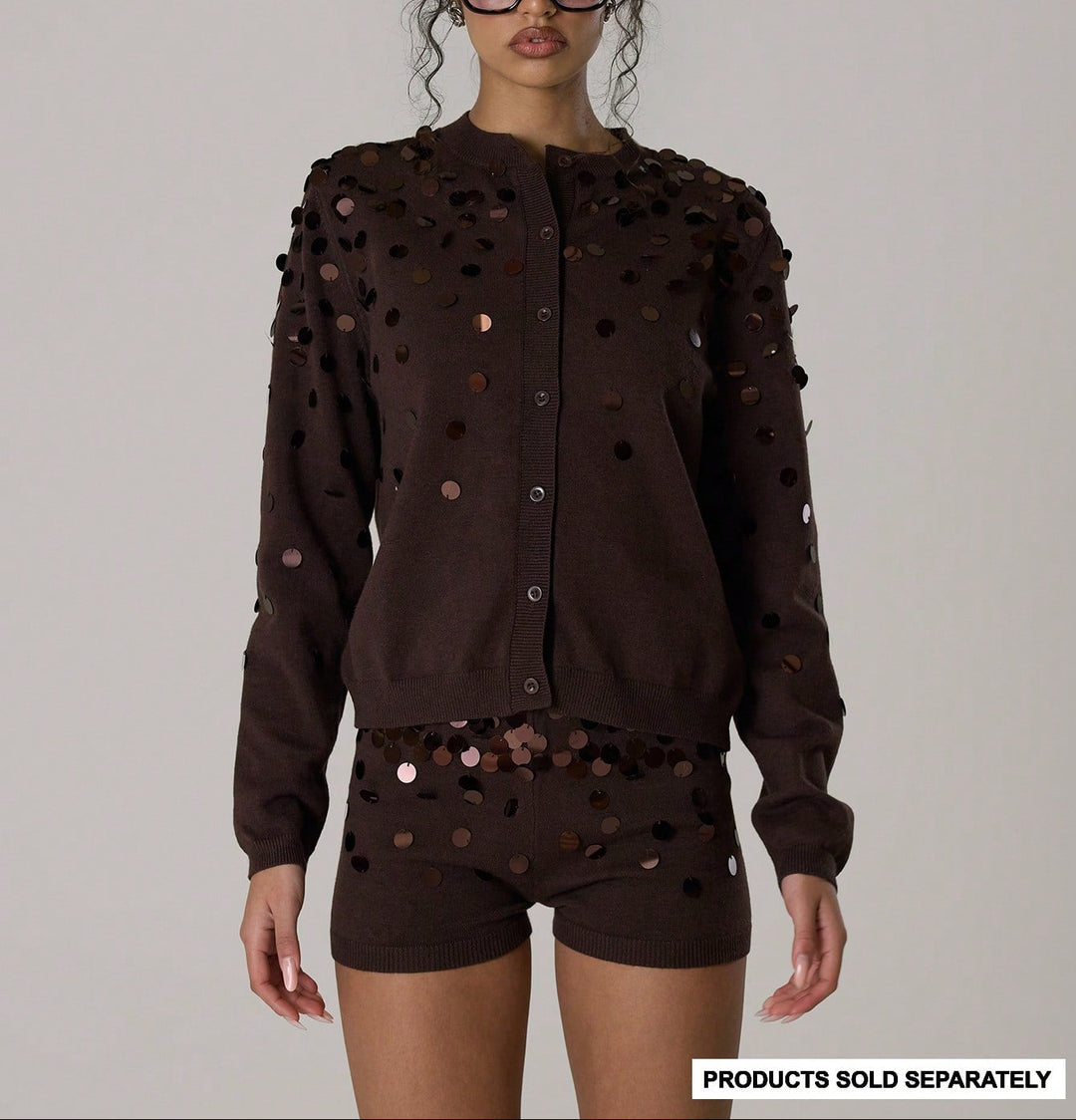 SHEIN gombos blúz, barna