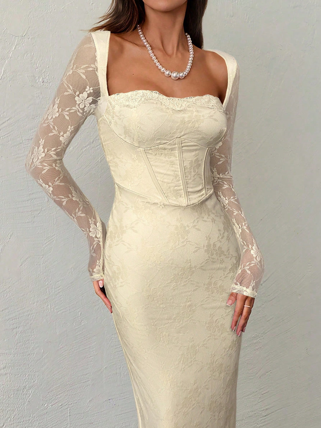 Rochie maxi SHEIN, bej