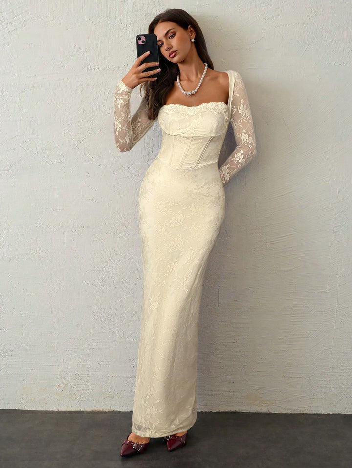 Rochie maxi SHEIN, bej