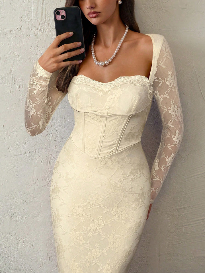 SHEIN maxi ruha, bézs
