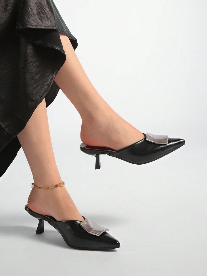 Pantofi cu toc SHEIN, negru