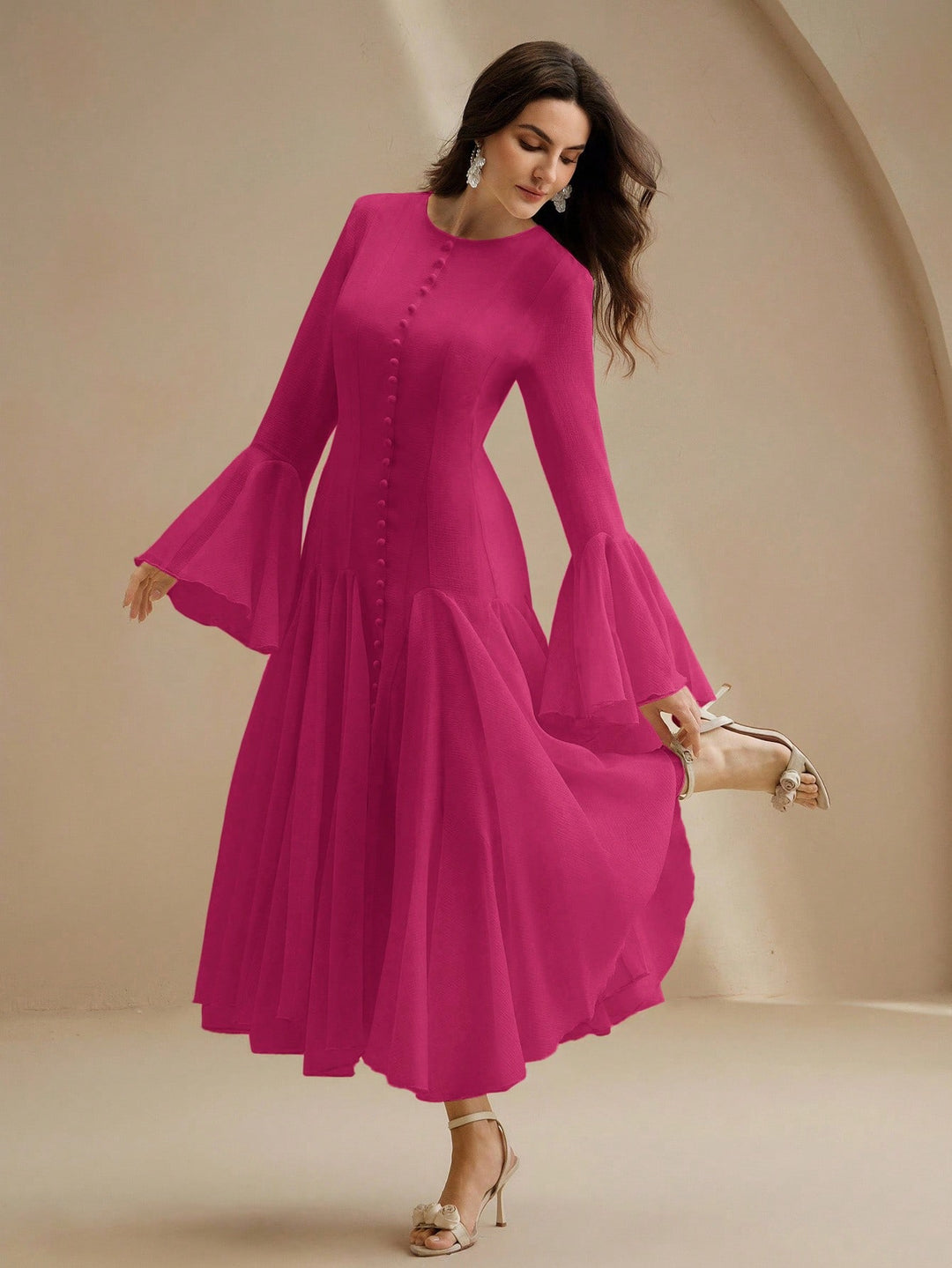 Rochie midi SHEIN, roz
