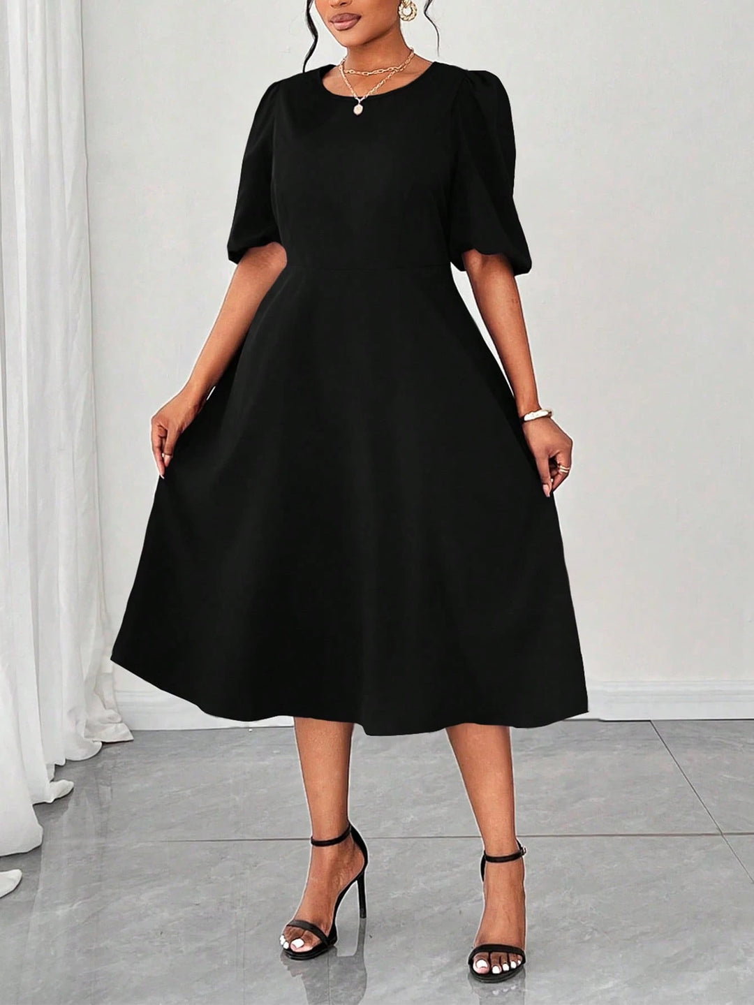 Rochie midi SHEIN, negru