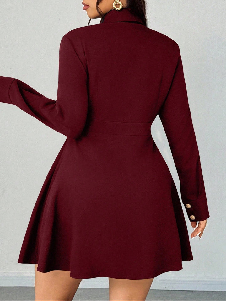 Shein Curve+ miniruha, bordó