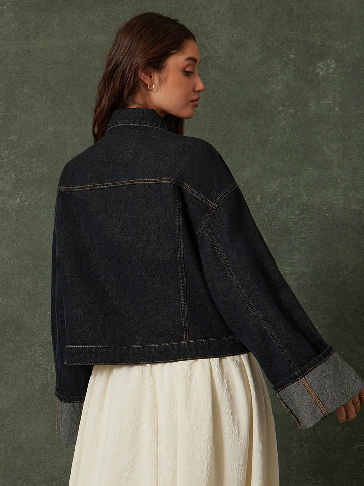 Jachetă denim SHEIN, albastru