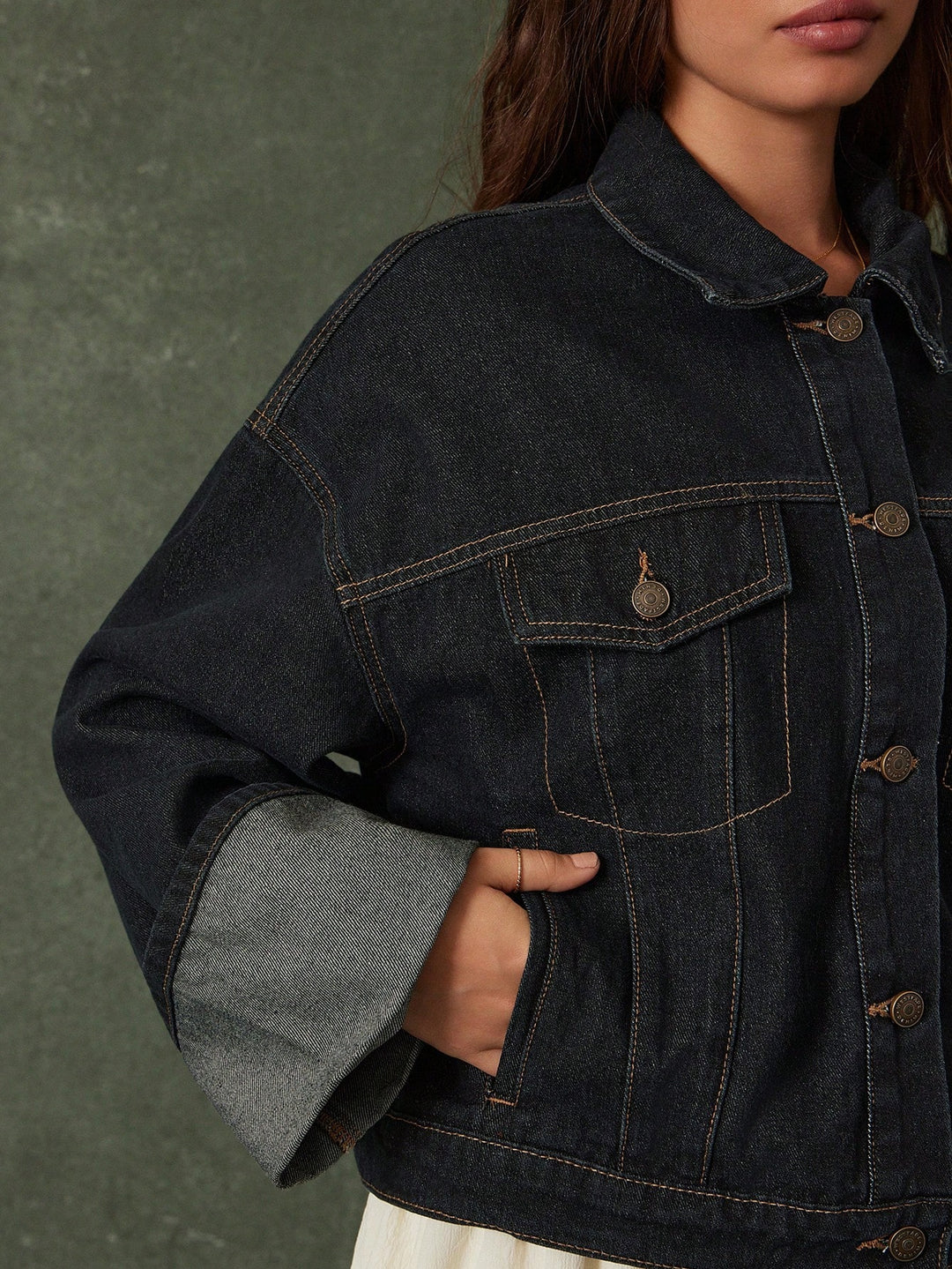Jachetă denim SHEIN, albastru