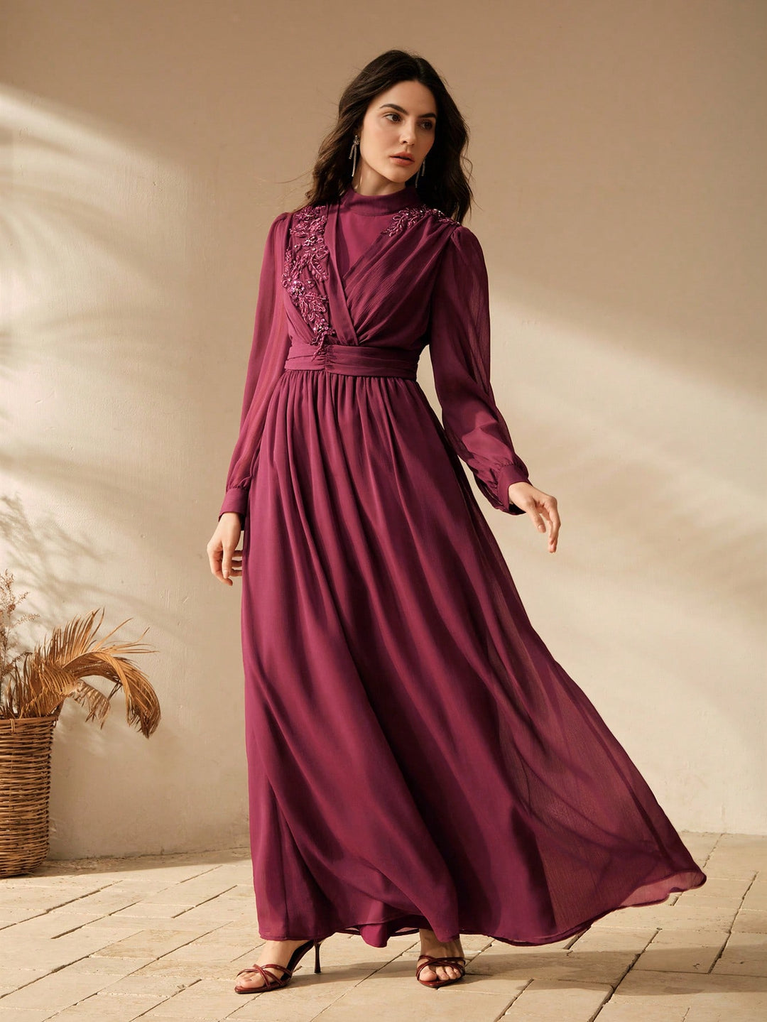 Rochie maxi SHEIN, vișiniu