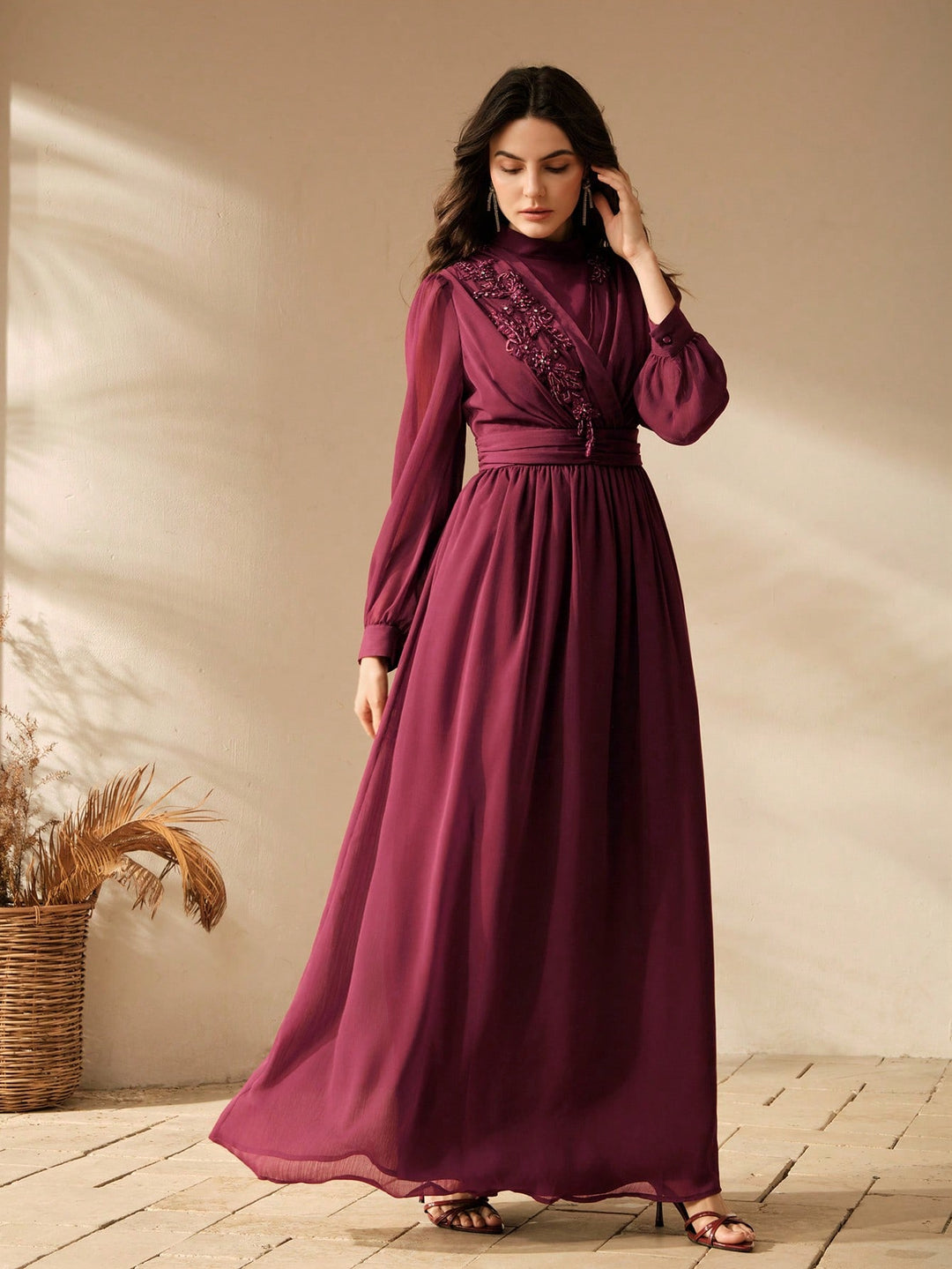 Rochie maxi SHEIN, vișiniu