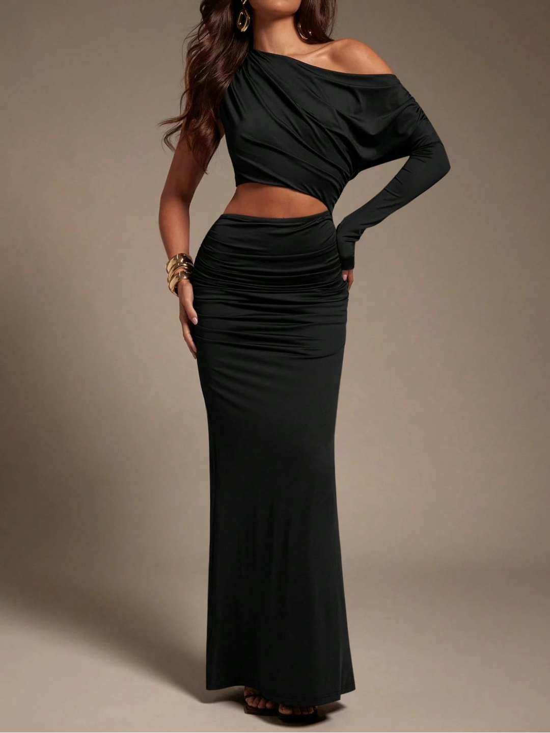 SHEIN maxi ruha, fekete