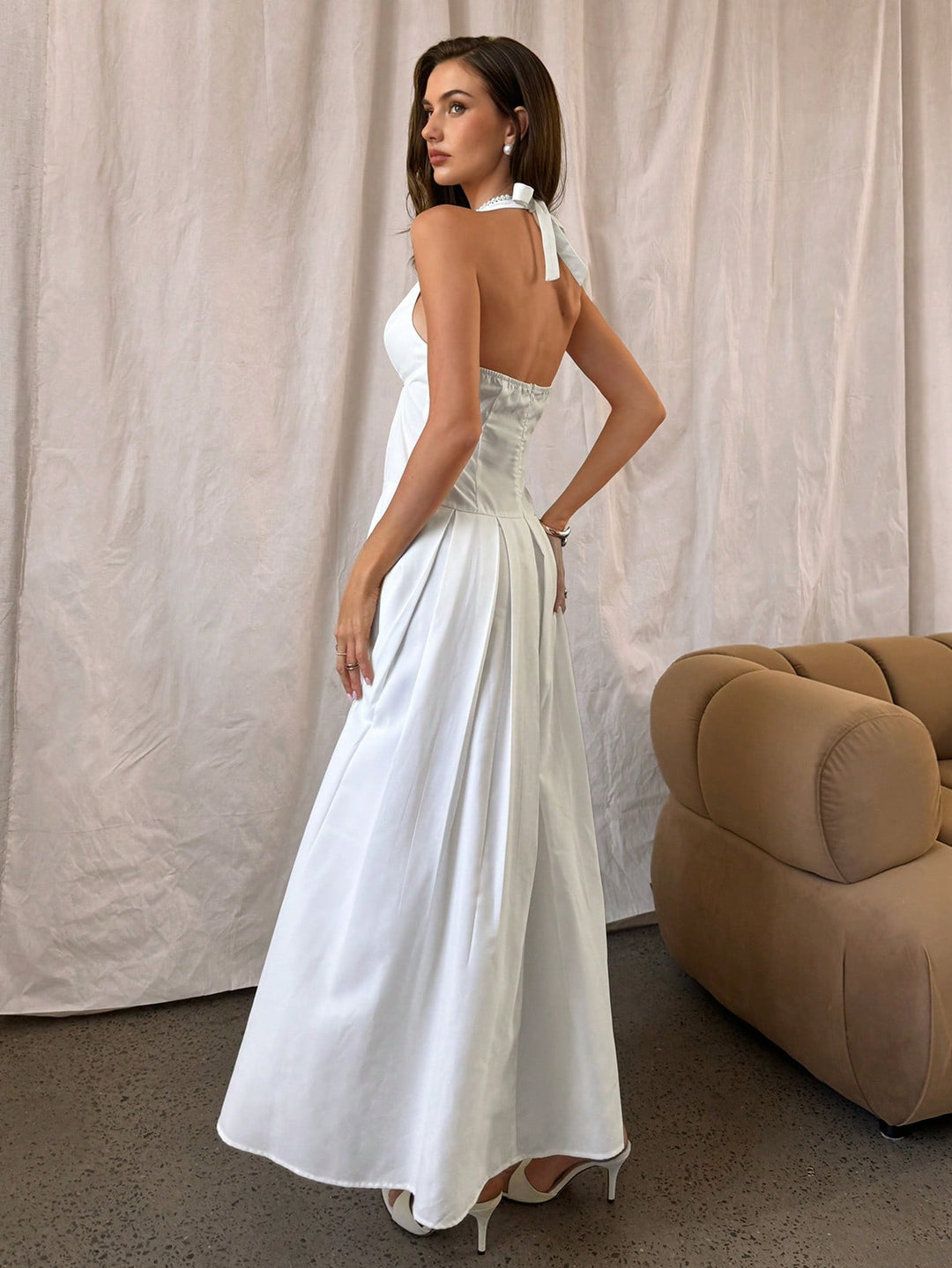 Rochie maxi SHEIN, alb