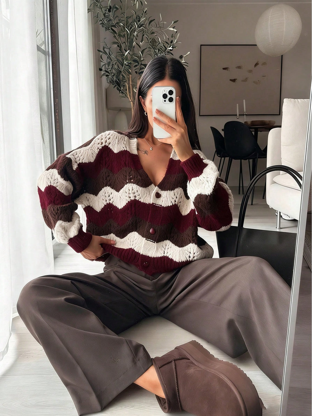 Cardigan SHEIN, vișiniu