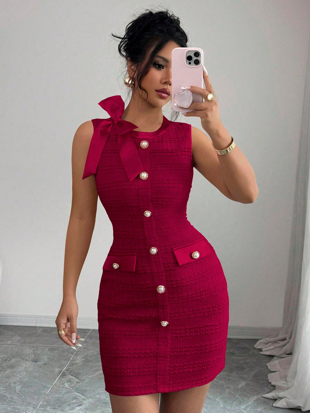 Rochie scurtă SHEIN, vișiniu