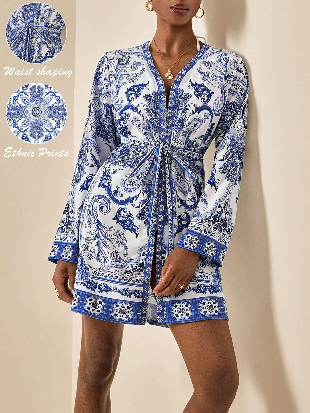 Kimono SHEIN, albastru
