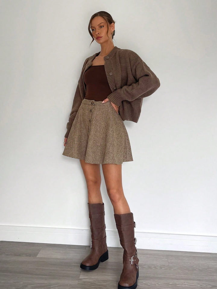 SHEIN miniszoknya, barna