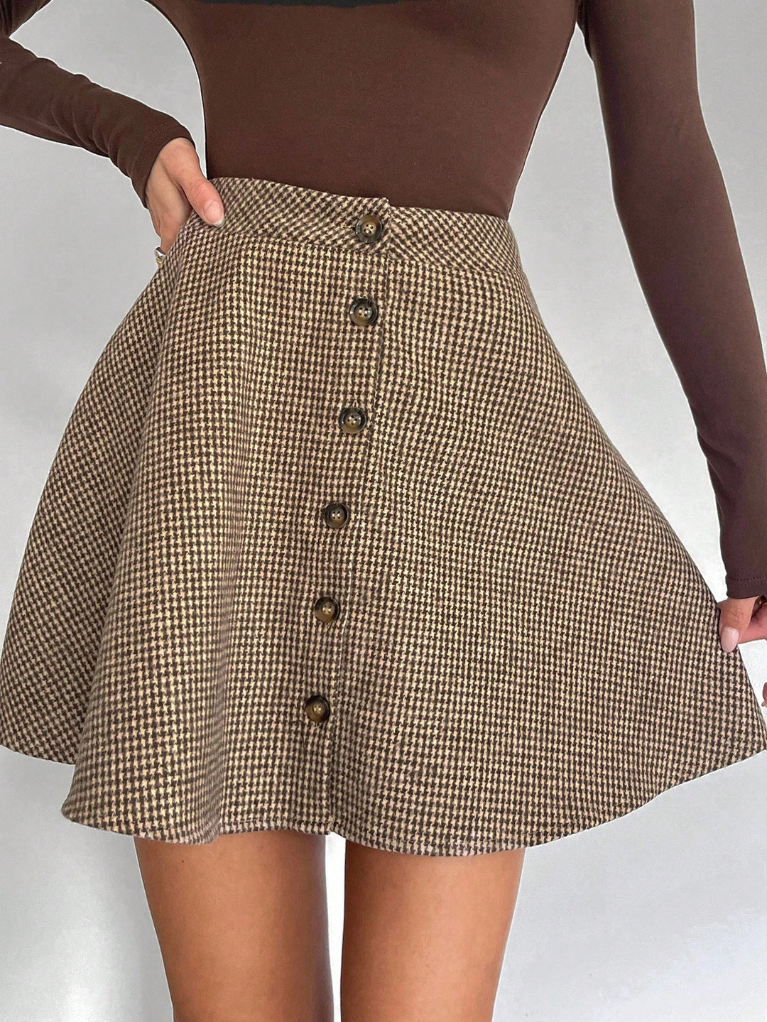 SHEIN miniszoknya, barna